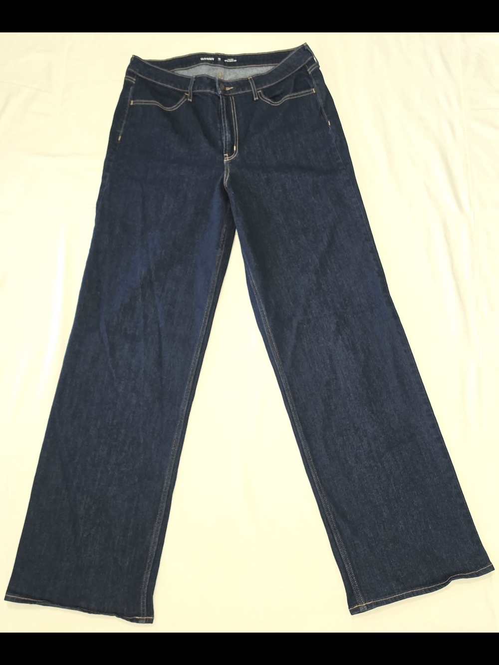 Old Navy High Rise Wow Wide Leg Jeans Light Wash Denim Size 14 Tall Stretch